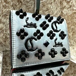 Christian Louboutin Red and Black Leather Wallet Unisex